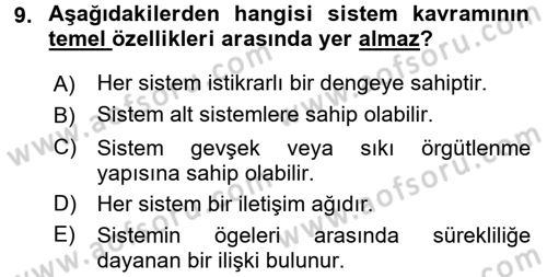 Uluslararası İlişkiler Kuramları 1 Dersi 2016 - 2017 Yılı 3 Ders Sınav Soruları 9. Soru