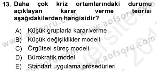 Uluslararası İlişkiler Kuramları 1 Dersi 2016 - 2017 Yılı (Final) Dönem Sonu Sınav Soruları 13. Soru