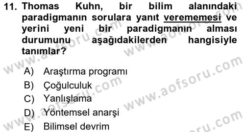 Uluslararası İlişkiler Kuramları 1 Dersi 2017 - 2018 Yılı 3 Ders Sınav Soruları 11. Soru