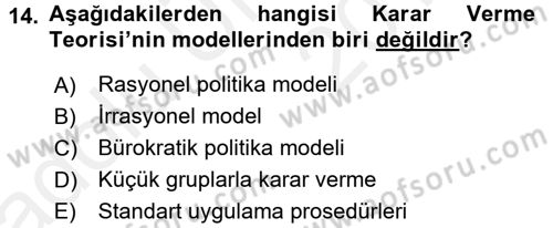 Uluslararası İlişkiler Kuramları 1 Dersi 2017 - 2018 Yılı 3 Ders Sınav Soruları 14. Soru