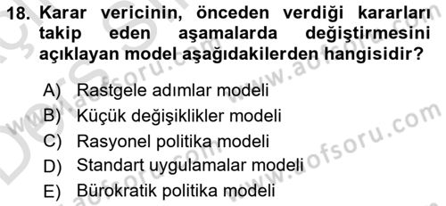 Uluslararası İlişkiler Kuramları 1 Dersi 2018 - 2019 Yılı 3 Ders Sınav Soruları 18. Soru