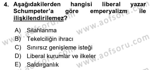 Uluslararası İlişkiler Kuramları 1 Dersi 2019 - 2020 Yılı (Final) Dönem Sonu Sınav Soruları 4. Soru