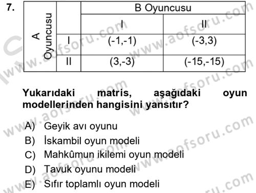 Uluslararası İlişkiler Kuramları 1 Dersi 2019 - 2020 Yılı (Final) Dönem Sonu Sınav Soruları 7. Soru