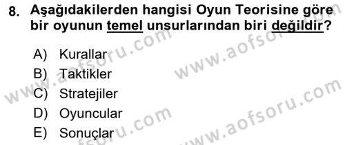 Uluslararası İlişkiler Kuramları 1 Dersi 2019 - 2020 Yılı (Final) Dönem Sonu Sınav Soruları 8. Soru