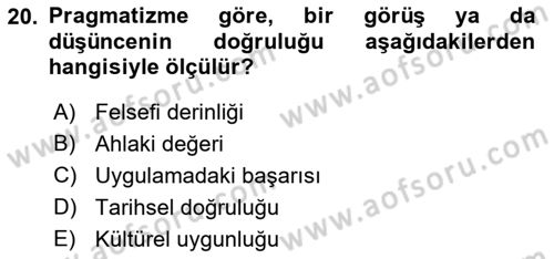 Uluslararası İlişkiler Kuramları 1 Dersi 2021 - 2022 Yılı (Final) Dönem Sonu Sınav Soruları 20. Soru