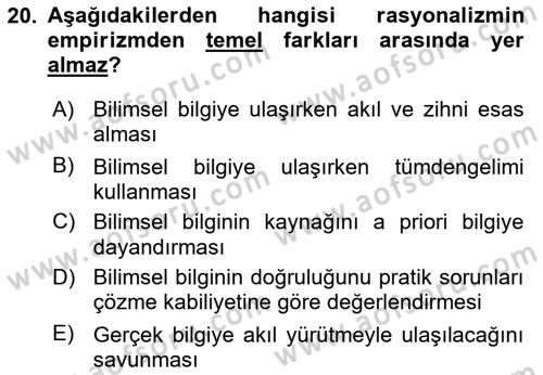 Uluslararası İlişkiler Kuramları 1 Dersi 2021 - 2022 Yılı Yaz Okulu Sınav Soruları 20. Soru