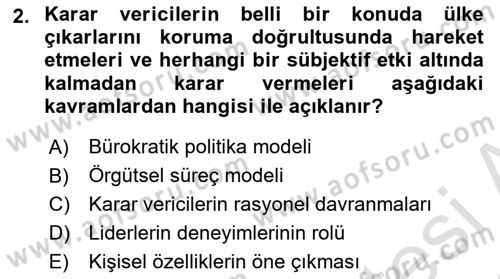 Uluslararası İlişkiler Kuramları 1 Dersi 2022 - 2023 Yılı (Final) Dönem Sonu Sınavı 2. Soru