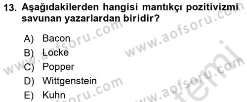 Uluslararası İlişkiler Kuramları 1 Dersi 2022 - 2023 Yılı Yaz Okulu Sınav Soruları 13. Soru