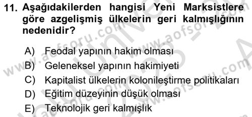Uluslararası İlişkiler Kuramları 1 Dersi 2023 - 2024 Yılı (Vize) Ara Sınav Soruları 11. Soru