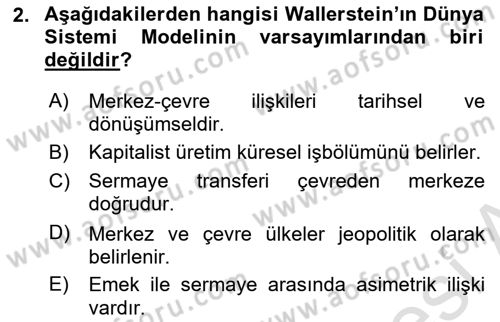 Uluslararası İlişkiler Kuramları 1 Dersi 2023 - 2024 Yılı (Vize) Ara Sınav Soruları 2. Soru
