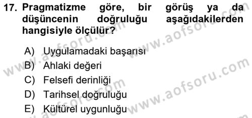 Uluslararası İlişkiler Kuramları 1 Dersi 2023 - 2024 Yılı (Final) Dönem Sonu Sınavı 17. Soru