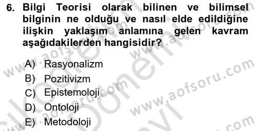 Uluslararası İlişkiler Kuramları 1 Dersi 2023 - 2024 Yılı (Final) Dönem Sonu Sınav Soruları 6. Soru