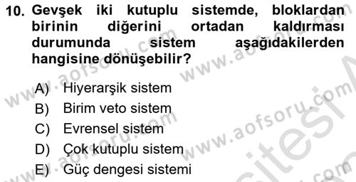 Uluslararası İlişkiler Kuramları 1 Dersi 2023 - 2024 Yılı Yaz Okulu Sınav Soruları 10. Soru
