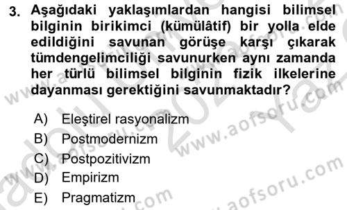 Uluslararası İlişkiler Kuramları 1 Dersi 2023 - 2024 Yılı Yaz Okulu Sınavı 3. Soru