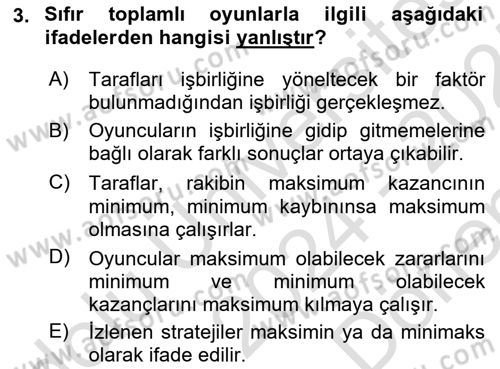 Uluslararası İlişkiler Kuramları 1 Dersi 2024 - 2025 Yılı (Final) Dönem Sonu Sınav Soruları 3. Soru
