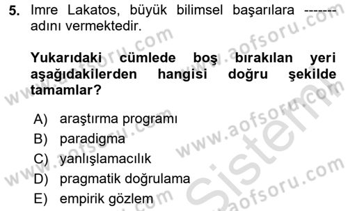 Uluslararası İlişkiler Kuramları 1 Dersi 2024 - 2025 Yılı (Final) Dönem Sonu Sınav Soruları 5. Soru