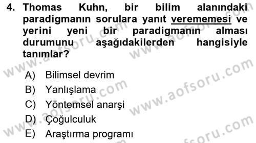 Uluslararası İlişkiler Kuramları 1 Dersi 2024 - 2025 Yılı Yaz Okulu Sınav Soruları 4. Soru