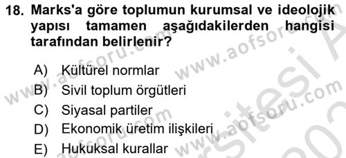 Uluslararası İlişkiler Kuramları 1 Dersi 2025 - 2026 Yılı (Vize) Ara Sınav Soruları 18. Soru