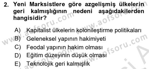 Uluslararası İlişkiler Kuramları 1 Dersi 2025 - 2026 Yılı (Vize) Ara Sınav Soruları 2. Soru