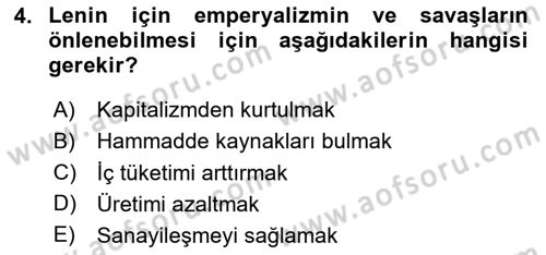 Uluslararası İlişkiler Kuramları 1 Dersi 2025 - 2026 Yılı (Vize) Ara Sınav Soruları 4. Soru