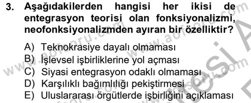 Uluslararası İlişkiler Kuramları 2 Dersi 2012 - 2013 Yılı (Vize) Ara Sınav Soruları 3. Soru
