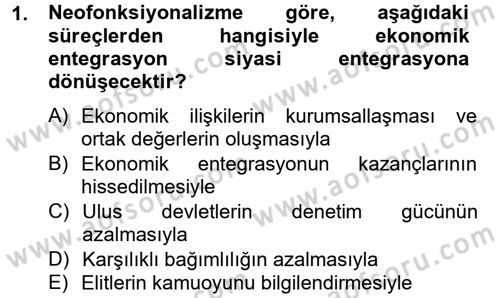 Uluslararası İlişkiler Kuramları 2 Dersi 2012 - 2013 Yılı (Final) Dönem Sonu Sınav Soruları 1. Soru