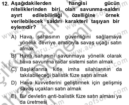 Uluslararası İlişkiler Kuramları 2 Dersi 2013 - 2014 Yılı (Vize) Ara Sınav Soruları 12. Soru
