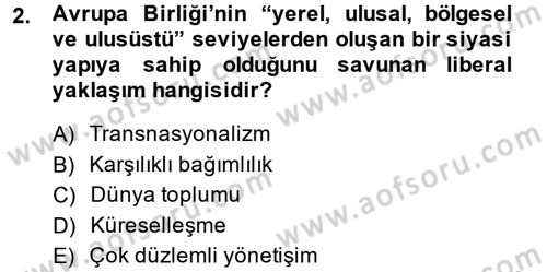 Uluslararası İlişkiler Kuramları 2 Dersi 2013 - 2014 Yılı (Vize) Ara Sınav Soruları 2. Soru