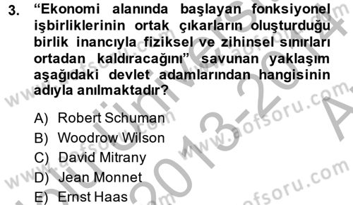 Uluslararası İlişkiler Kuramları 2 Dersi 2013 - 2014 Yılı (Vize) Ara Sınav Soruları 3. Soru