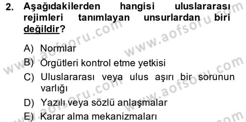 Uluslararası İlişkiler Kuramları 2 Dersi 2013 - 2014 Yılı (Final) Dönem Sonu Sınav Soruları 2. Soru
