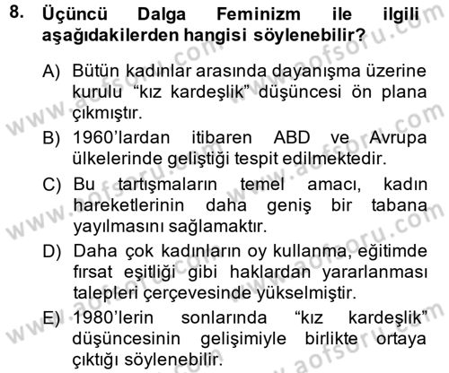 Uluslararası İlişkiler Kuramları 2 Dersi 2013 - 2014 Yılı (Final) Dönem Sonu Sınav Soruları 8. Soru