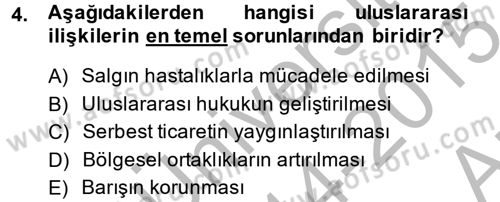 Uluslararası İlişkiler Kuramları 2 Dersi 2014 - 2015 Yılı (Vize) Ara Sınav Soruları 4. Soru