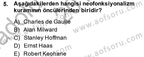 Uluslararası İlişkiler Kuramları 2 Dersi 2014 - 2015 Yılı (Vize) Ara Sınav Soruları 5. Soru