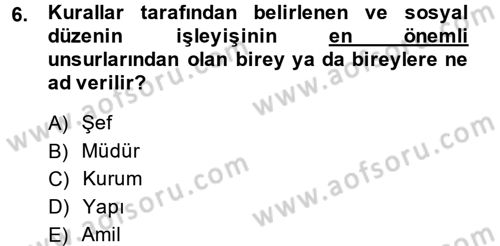 Uluslararası İlişkiler Kuramları 2 Dersi 2014 - 2015 Yılı (Vize) Ara Sınav Soruları 6. Soru