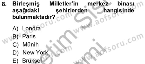 Uluslararası İlişkiler Kuramları 2 Dersi 2014 - 2015 Yılı (Vize) Ara Sınav Soruları 8. Soru