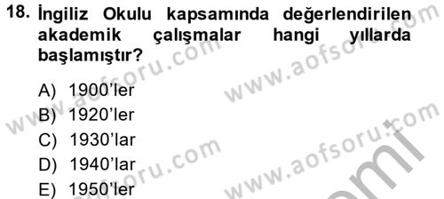 Uluslararası İlişkiler Kuramları 2 Dersi 2014 - 2015 Yılı (Final) Dönem Sonu Sınav Soruları 18. Soru