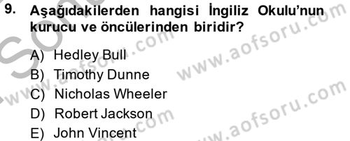 Uluslararası İlişkiler Kuramları 2 Dersi 2014 - 2015 Yılı (Final) Dönem Sonu Sınavı 9. Soru