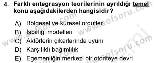Uluslararası İlişkiler Kuramları 2 Dersi 2015 - 2016 Yılı (Vize) Ara Sınav Soruları 4. Soru
