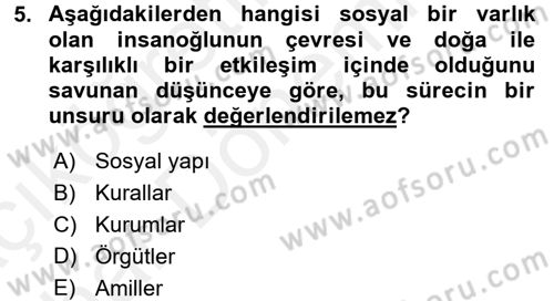 Uluslararası İlişkiler Kuramları 2 Dersi 2015 - 2016 Yılı (Vize) Ara Sınav Soruları 5. Soru