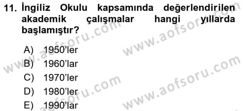 Uluslararası İlişkiler Kuramları 2 Dersi 2015 - 2016 Yılı Tek Ders Sınav Soruları 11. Soru