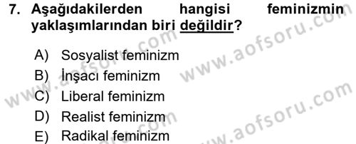 Uluslararası İlişkiler Kuramları 2 Dersi 2015 - 2016 Yılı Tek Ders Sınav Soruları 7. Soru