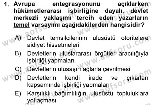 Uluslararası İlişkiler Kuramları 2 Dersi 2016 - 2017 Yılı 3 Ders Sınav Soruları 1. Soru