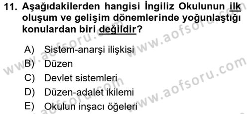 Uluslararası İlişkiler Kuramları 2 Dersi 2016 - 2017 Yılı 3 Ders Sınav Soruları 11. Soru
