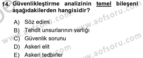 Uluslararası İlişkiler Kuramları 2 Dersi 2016 - 2017 Yılı 3 Ders Sınav Soruları 14. Soru
