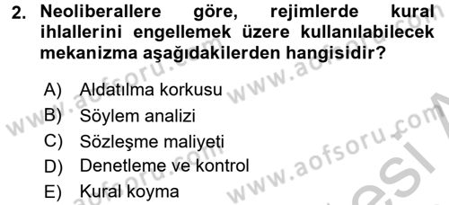 Uluslararası İlişkiler Kuramları 2 Dersi 2016 - 2017 Yılı 3 Ders Sınavı 2. Soru