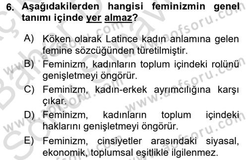 Uluslararası İlişkiler Kuramları 2 Dersi 2016 - 2017 Yılı (Final) Dönem Sonu Sınav Soruları 6. Soru