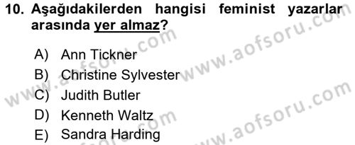 Uluslararası İlişkiler Kuramları 2 Dersi 2017 - 2018 Yılı 3 Ders Sınav Soruları 10. Soru
