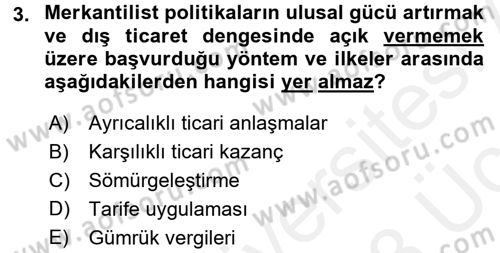 Uluslararası İlişkiler Kuramları 2 Dersi 2017 - 2018 Yılı 3 Ders Sınav Soruları 3. Soru