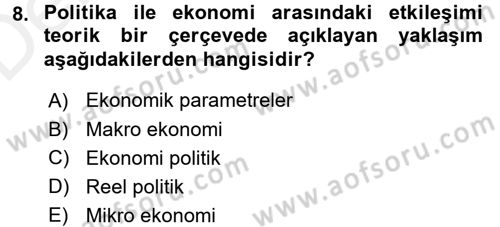 Uluslararası İlişkiler Kuramları 2 Dersi 2017 - 2018 Yılı 3 Ders Sınav Soruları 8. Soru
