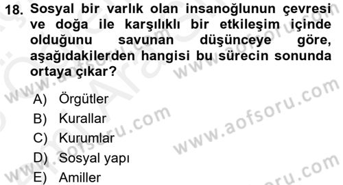 Uluslararası İlişkiler Kuramları 2 Dersi 2017 - 2018 Yılı (Vize) Ara Sınav Soruları 18. Soru